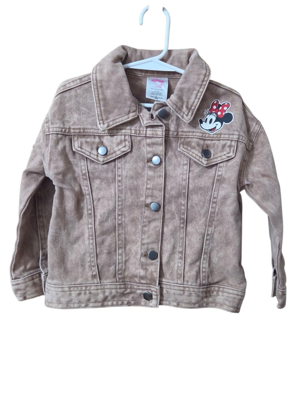 Disney Girls Brown Denim Minnie Patch Jacket